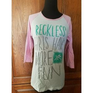 Y&Z Reckless Girls quarter length sleeve tee
